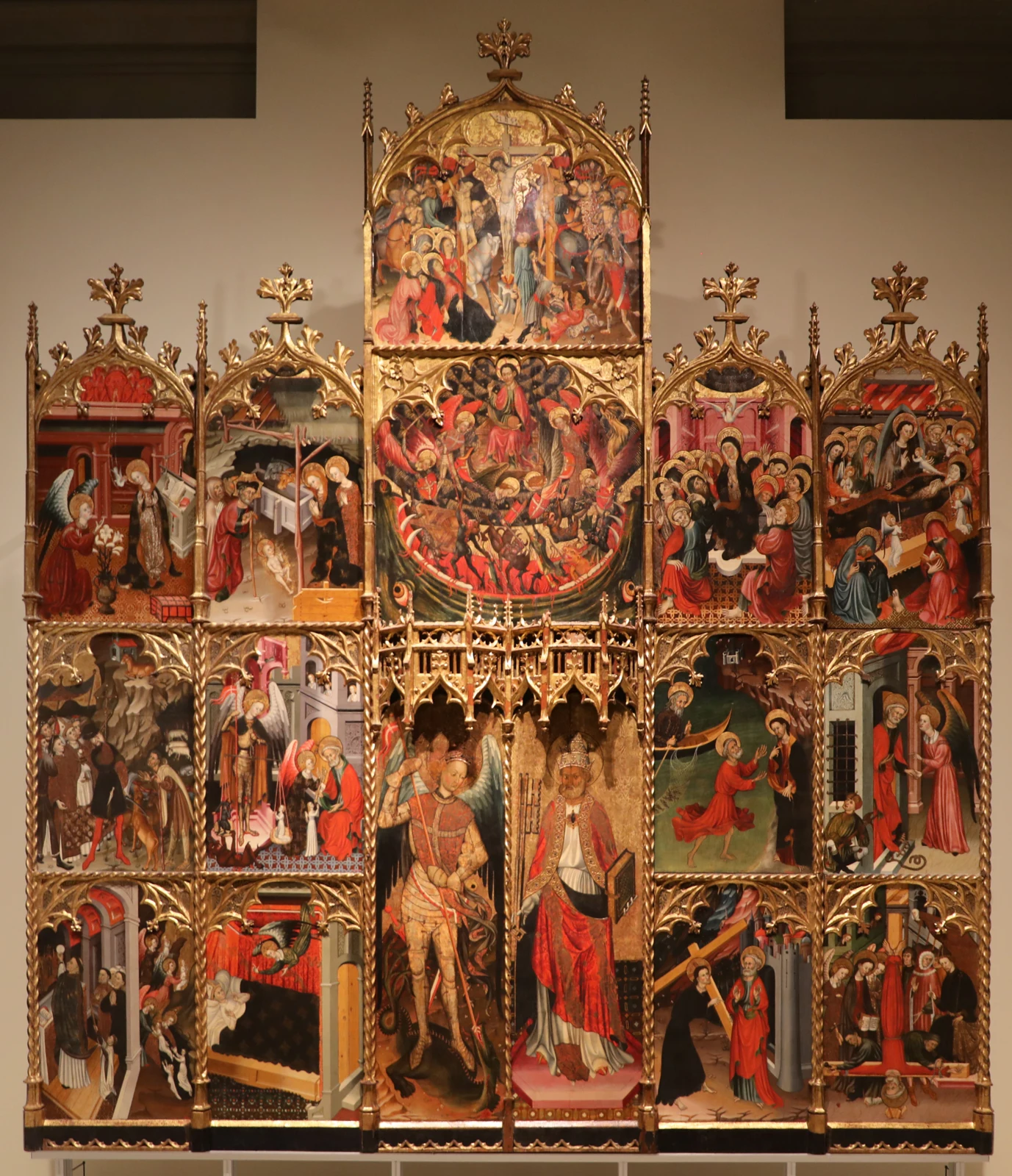 Retablo de san Miguel y san Pedro de Jaume Cirera y Bernat Despuig en el MNAC